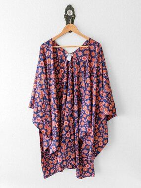 Pioneer Woman Floral Kimono Duster Boho Open Front Cardigan Large